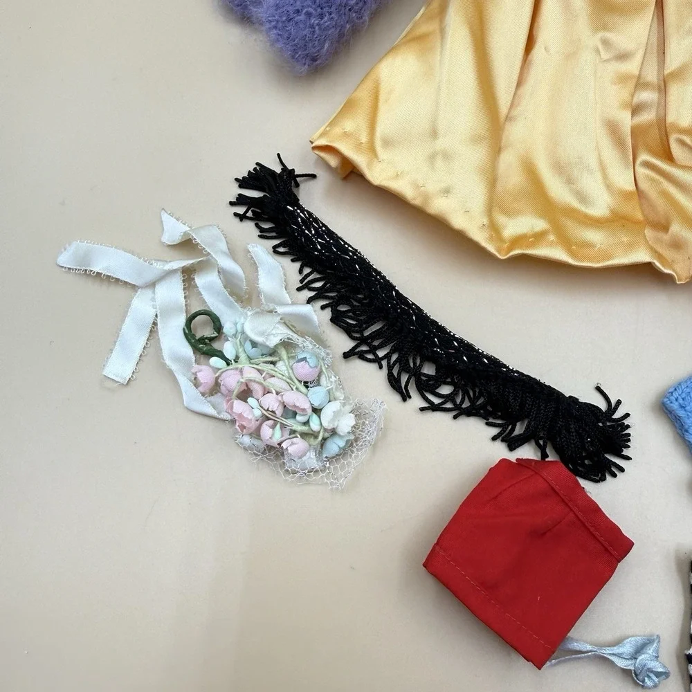 Vintage Barbie Doll Clothes Lot Mattel 1960s Handmade Dress Bouquet